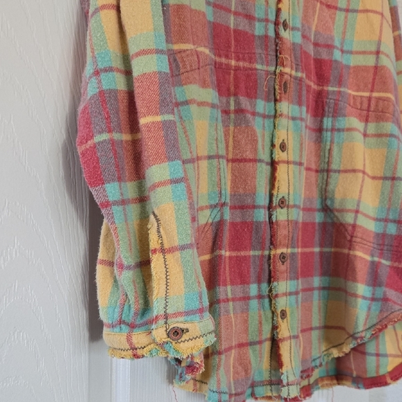 We The Free Summer Daydream Plaid Buttondown Oversized Size XS - Picture 4 of 6
